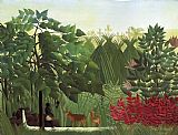 Henri Paintings - The Waterfall by Henri Rousseau